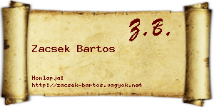 Zacsek Bartos névjegykártya